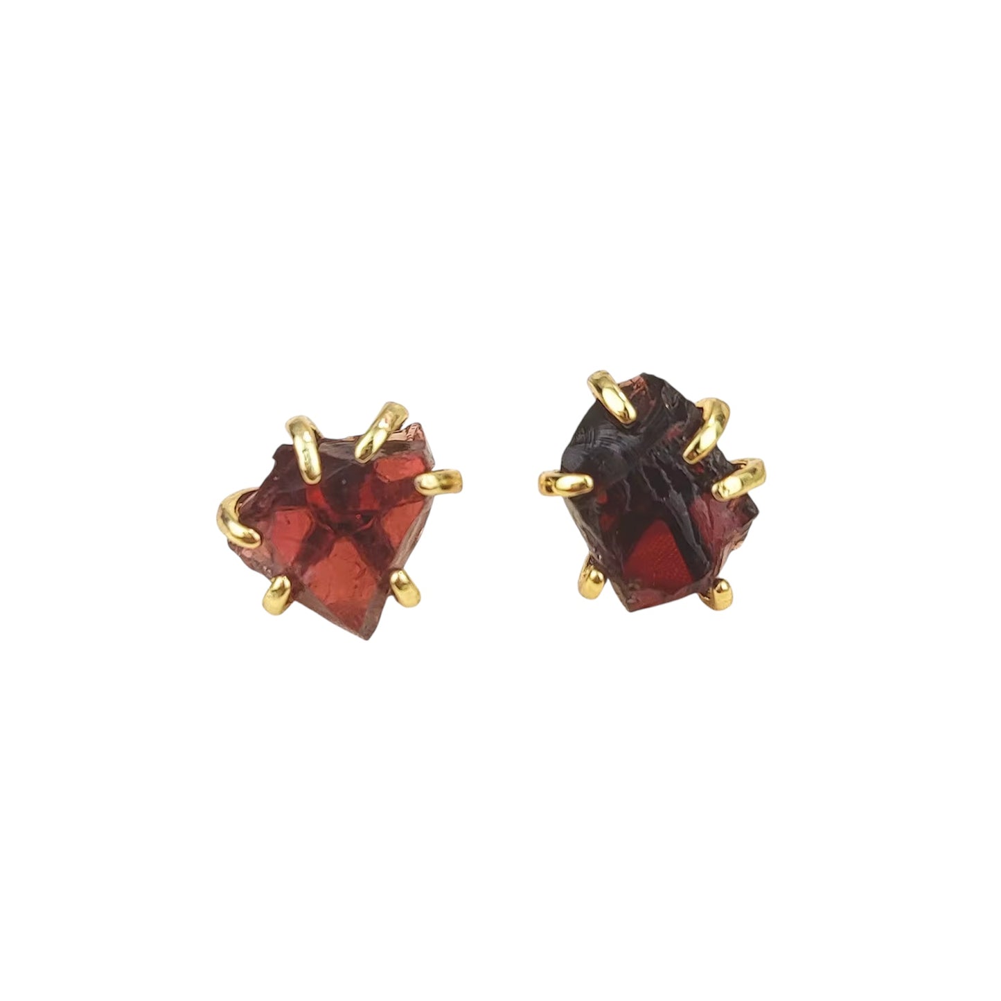 Raw Gemstone Claw Studs