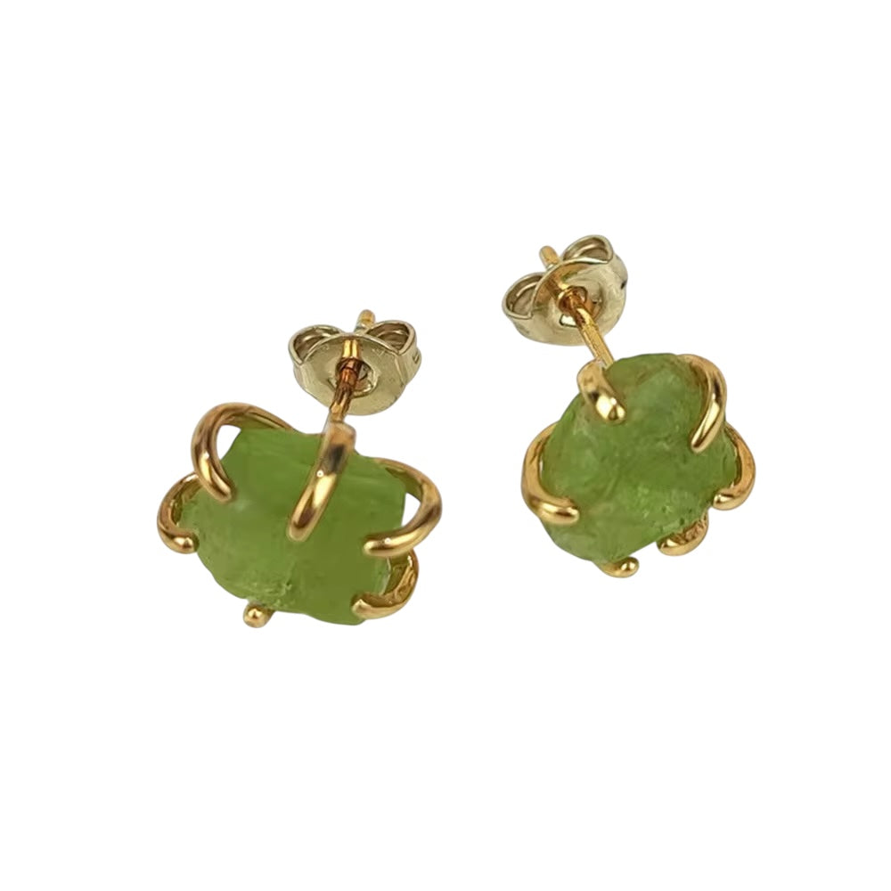 Raw Gemstone Claw Studs