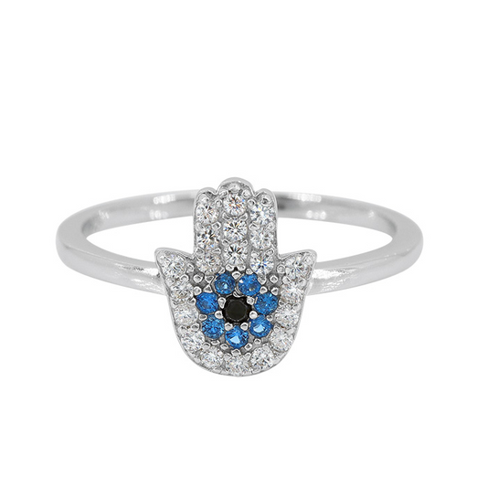 Glistening Hamsa Ring