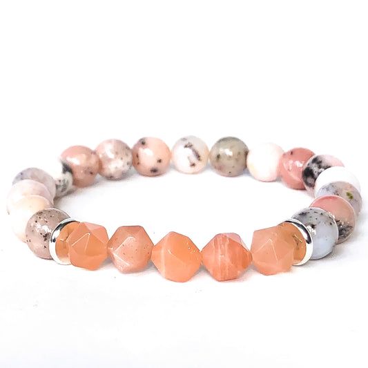 Geo Hex Beaded Bracelet - Sunstone - Love & Light Jewels