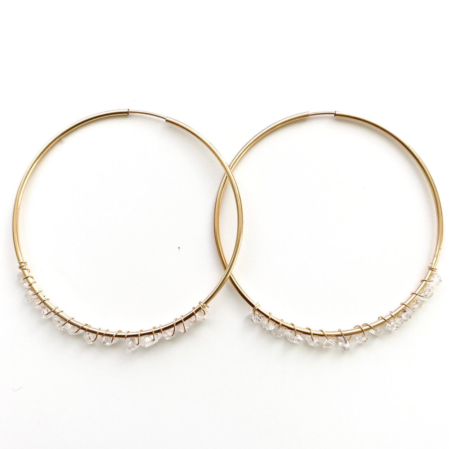 14K Gold Filled Gemstone Infinity Hoop Earrings