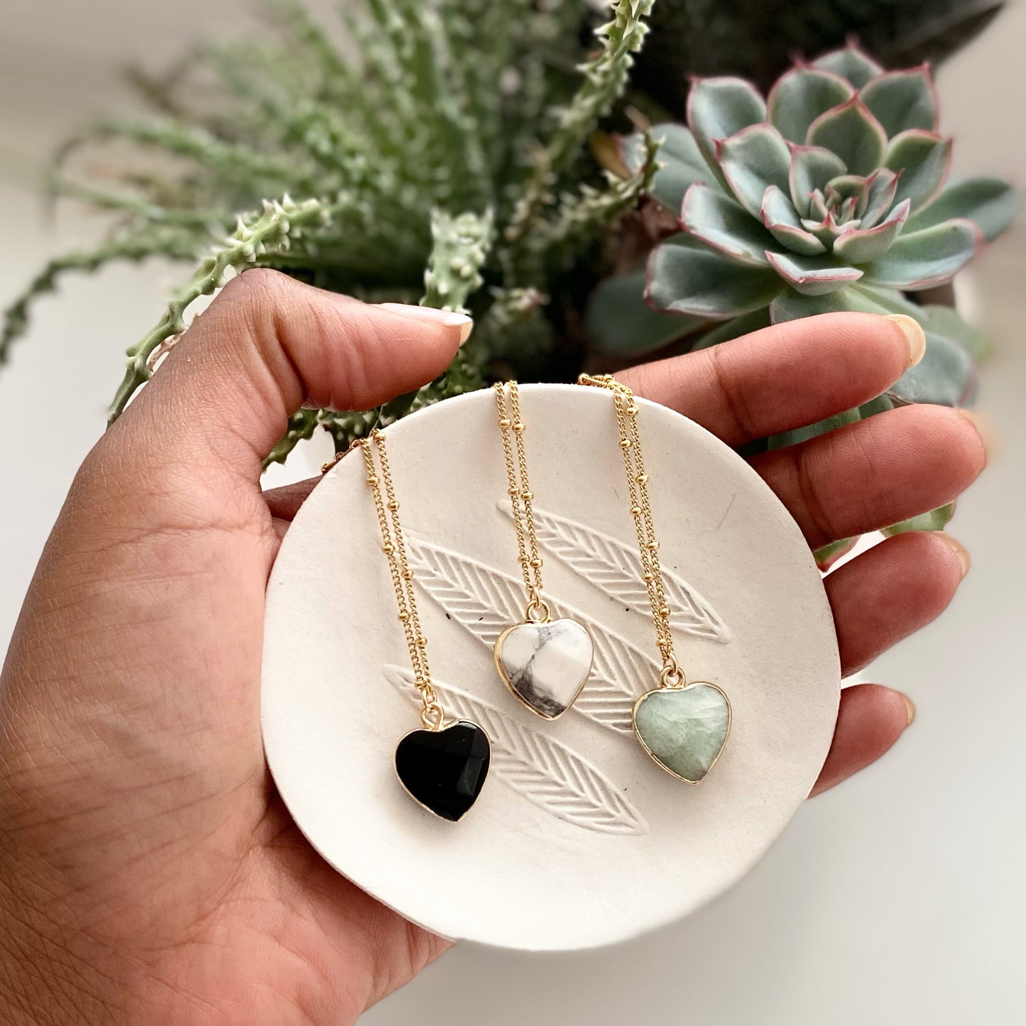 Delicate Gemstone Heart Necklace