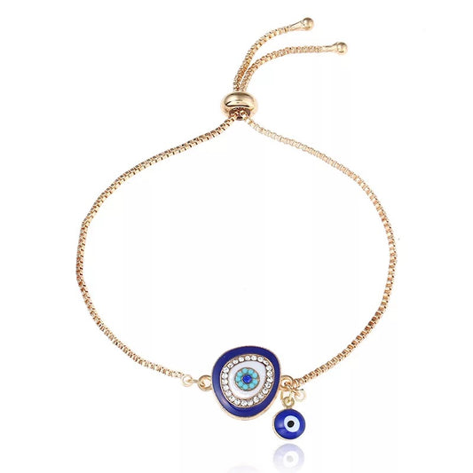 Two is Better Than One Evil Eye Adjustable Bracelet