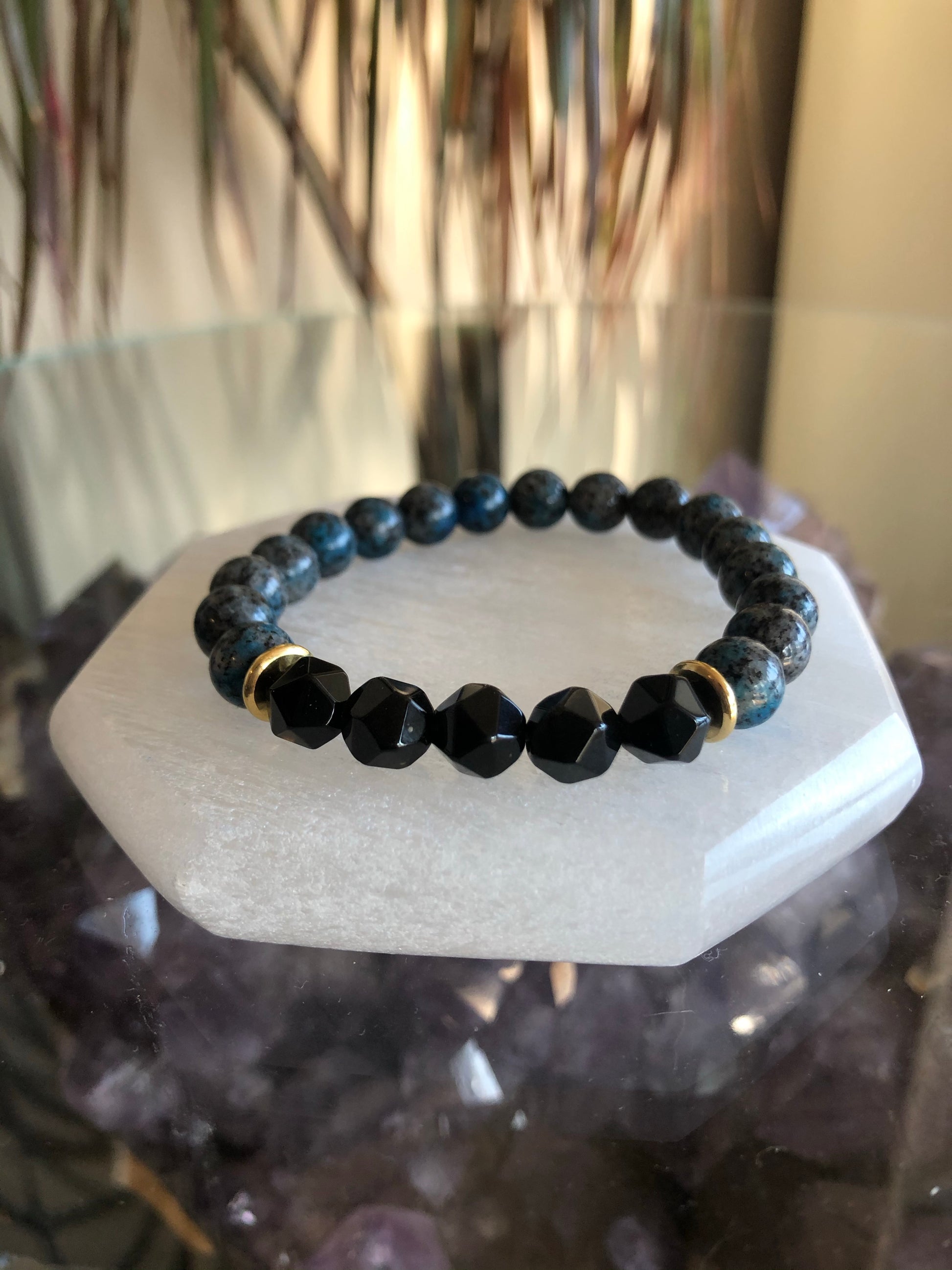Geo Hex Beaded Bracelet - Golden Obsidian - Love & Light Jewels