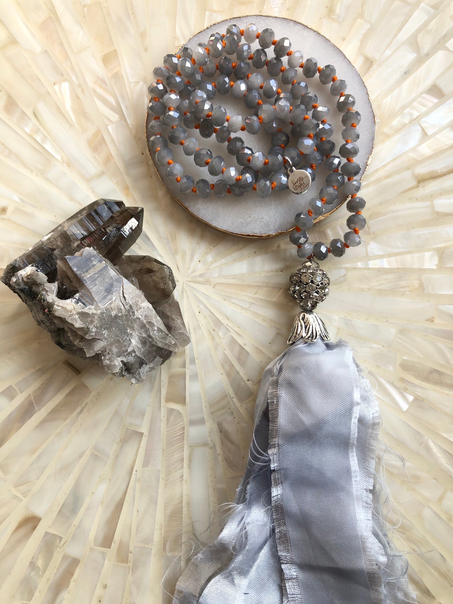 Grey Sari Tassel Necklace - Love & Light Jewels