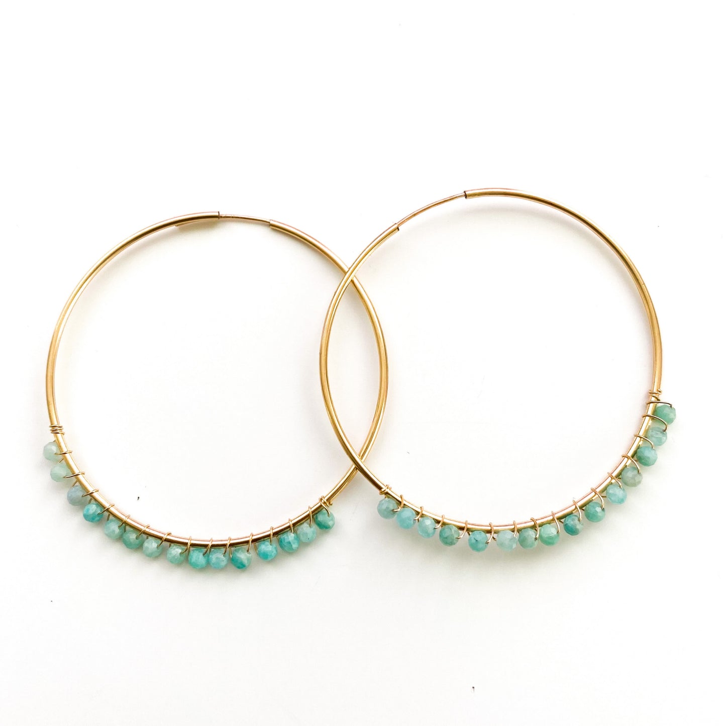 14K Gold Filled Gemstone Infinity Hoop Earrings