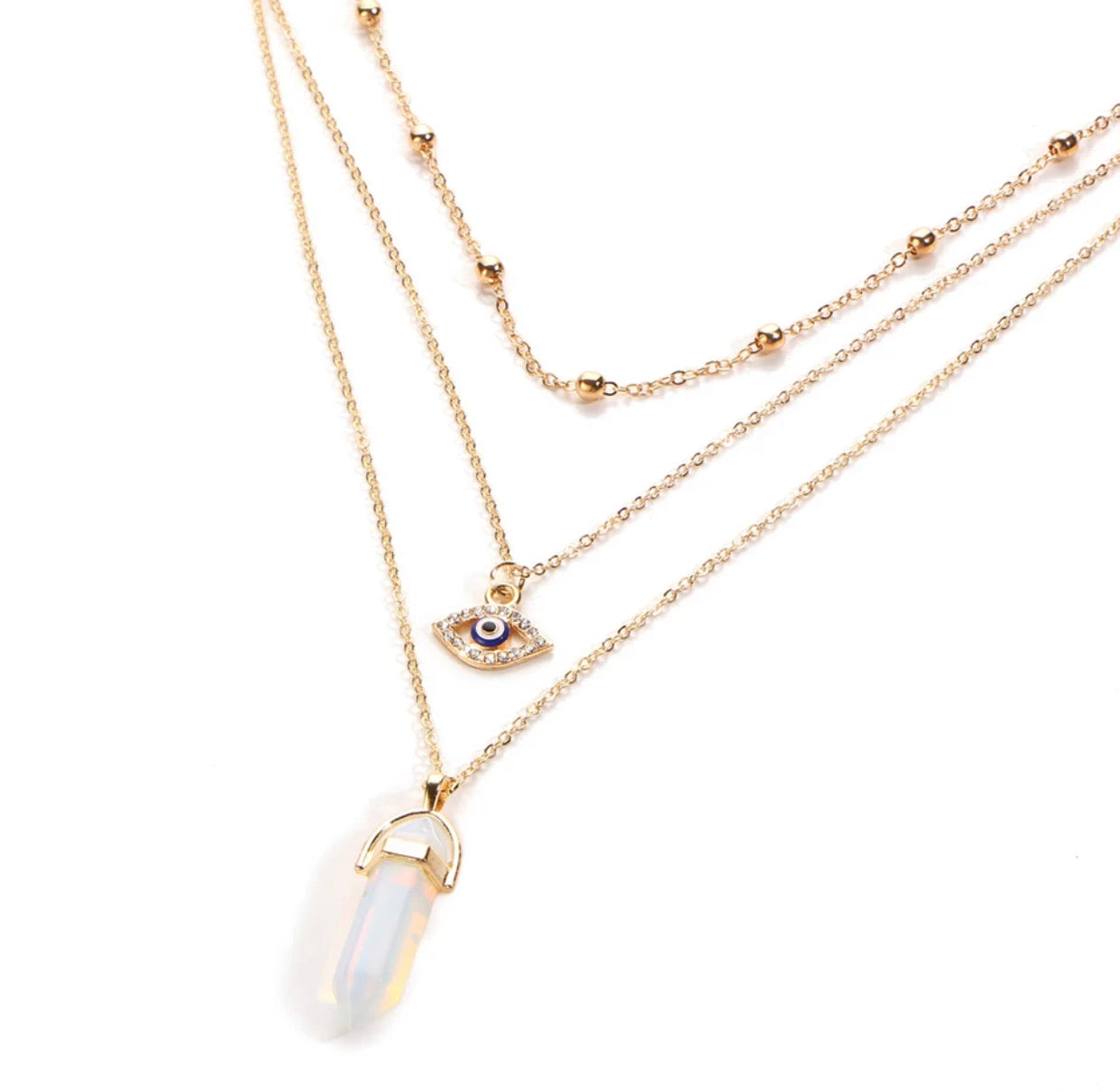 Nazar Triple Strand Necklace - Love & Light Jewels