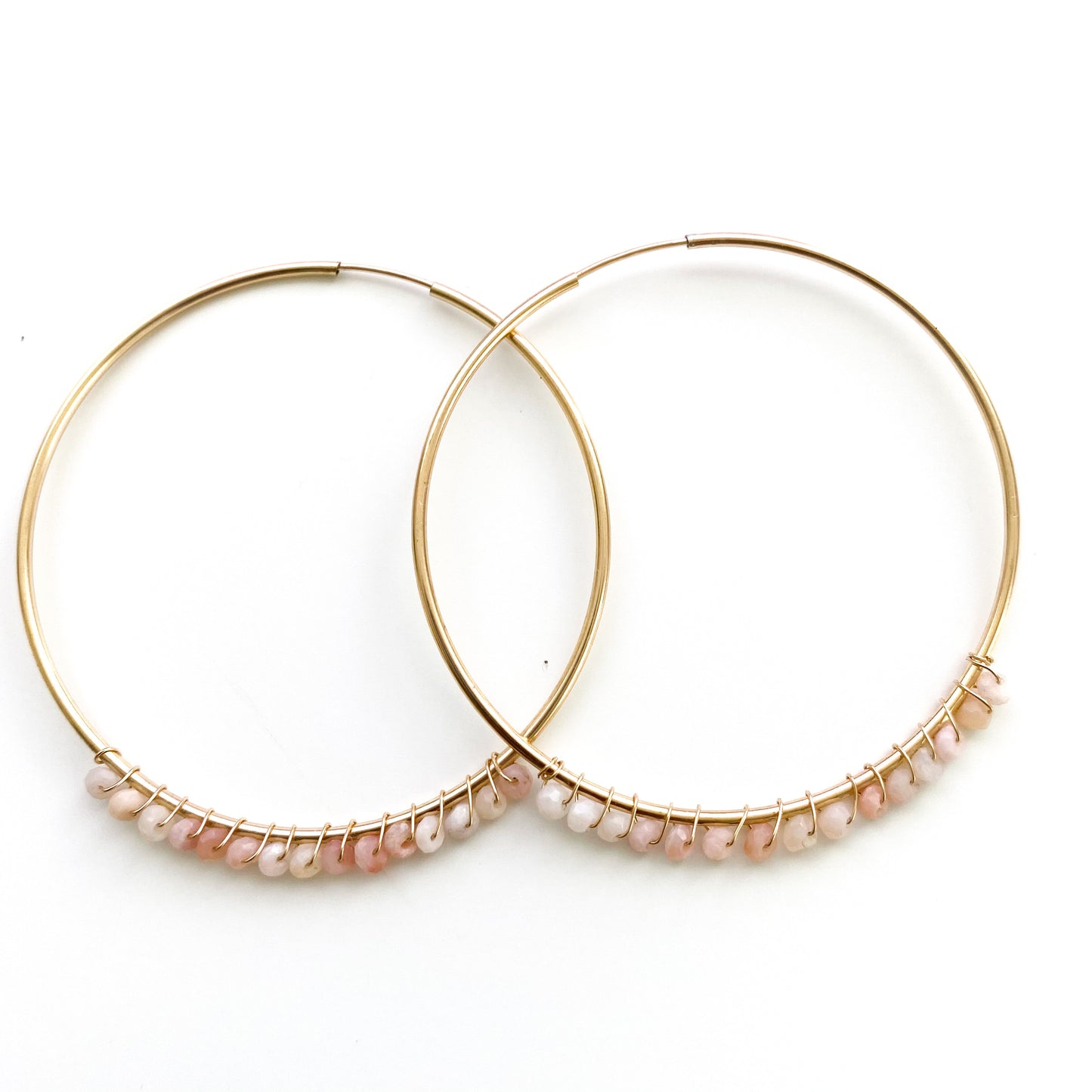 14K Gold Filled Gemstone Infinity Hoop Earrings