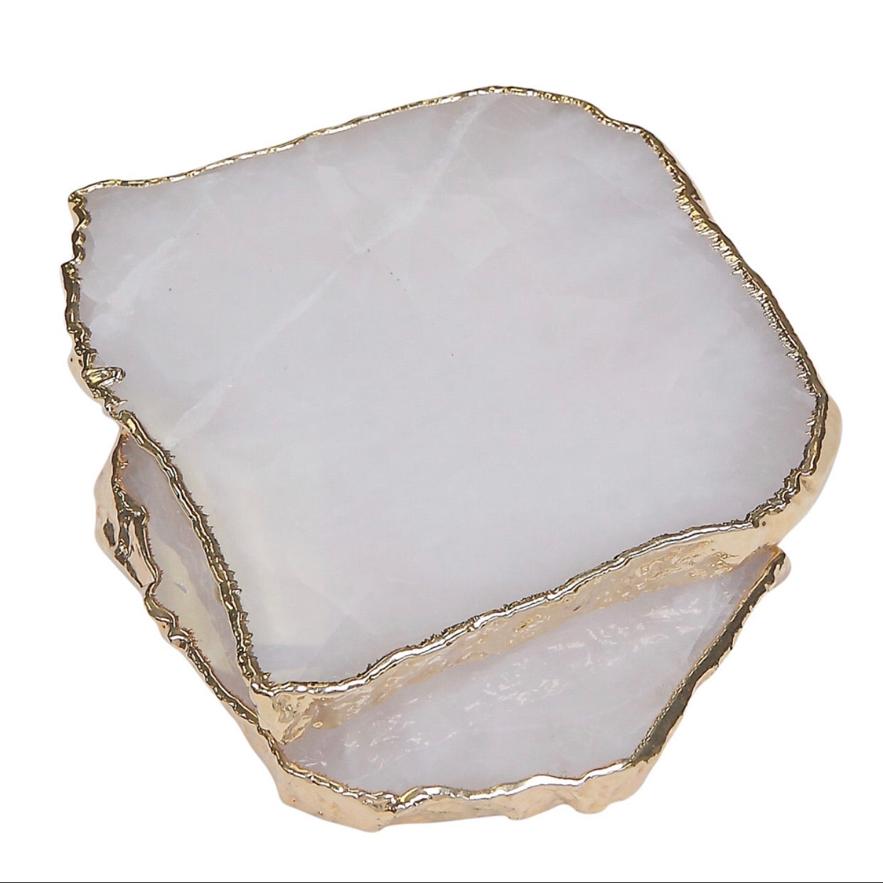Gold Trimmed Clear Quartz Mini Platter
