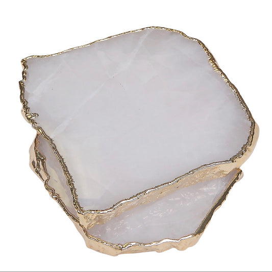 Gold Trimmed Clear Quartz Mini Platter