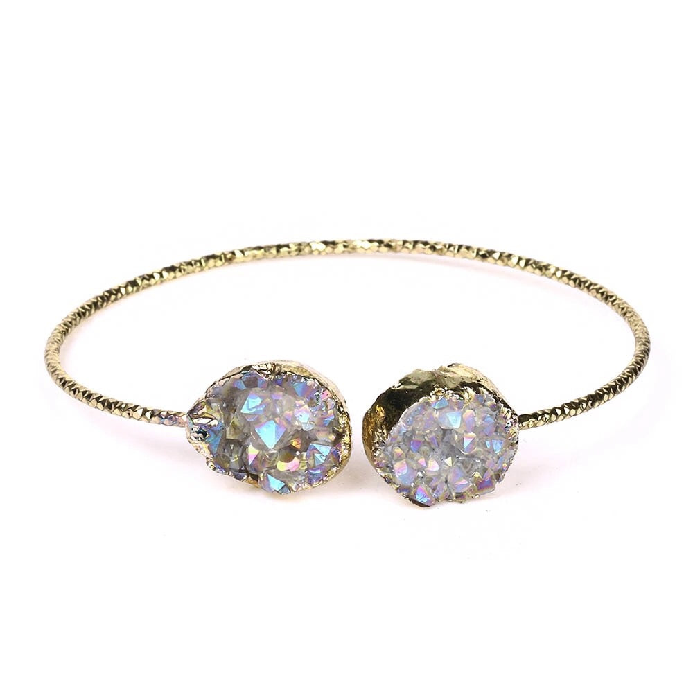 Shimmering White Druzy Bangle - Love & Light Jewels