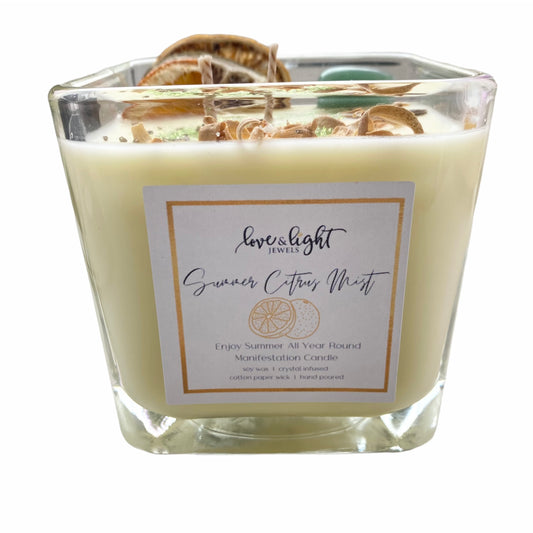 “Summer Citrus Mist” Enjoy Summer All Year Round Manifestation Candle