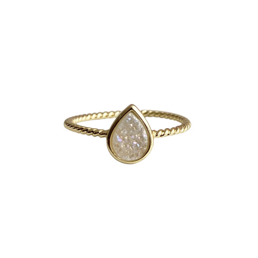 Druzy Stacking Ring - Teardrop