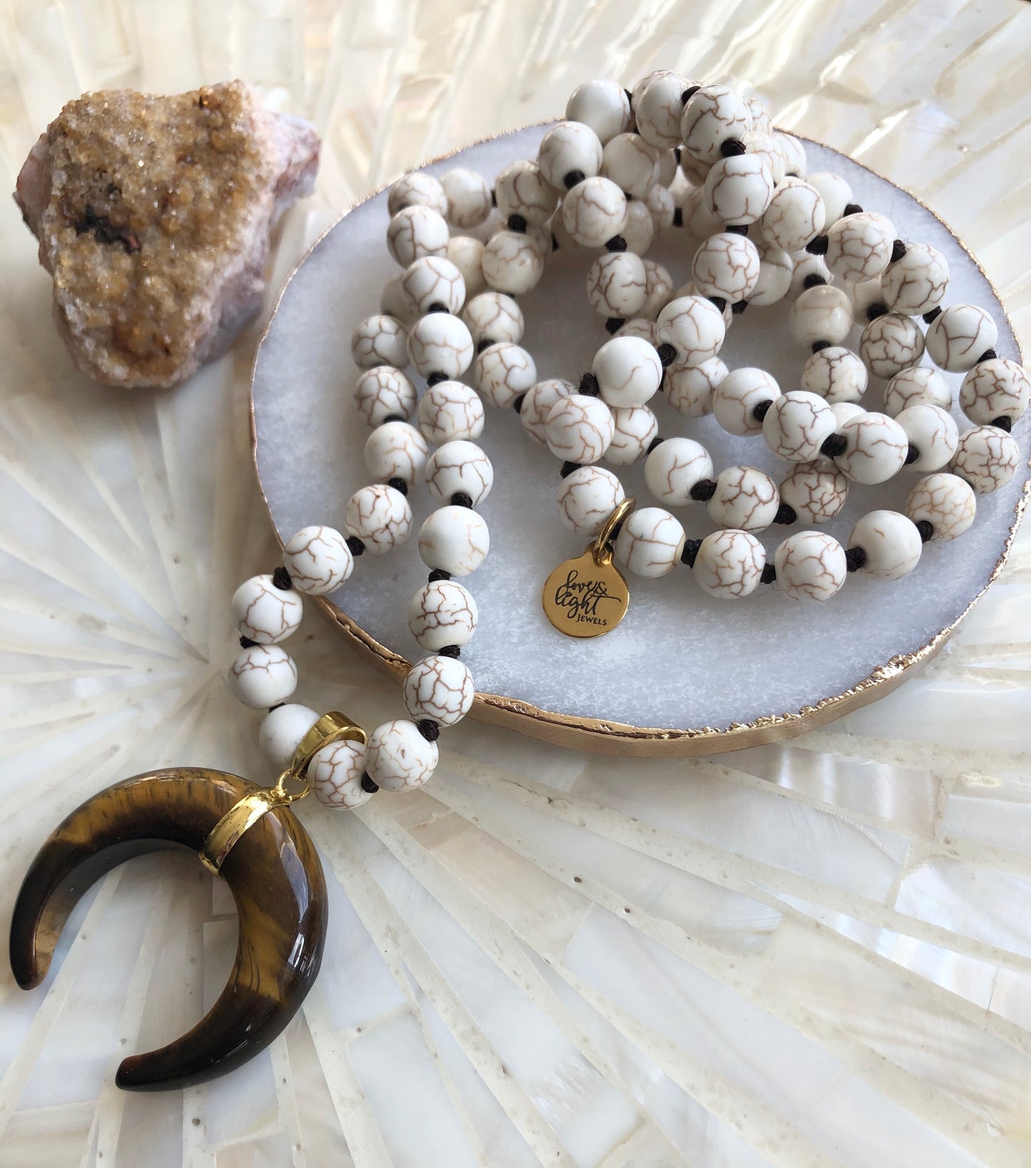 Horn and Howlite Necklace - Love & Light Jewels