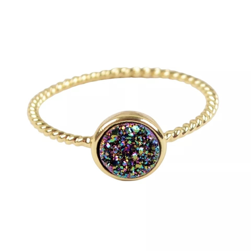 Round Druzy Stacking Ring - Love & Light Jewels