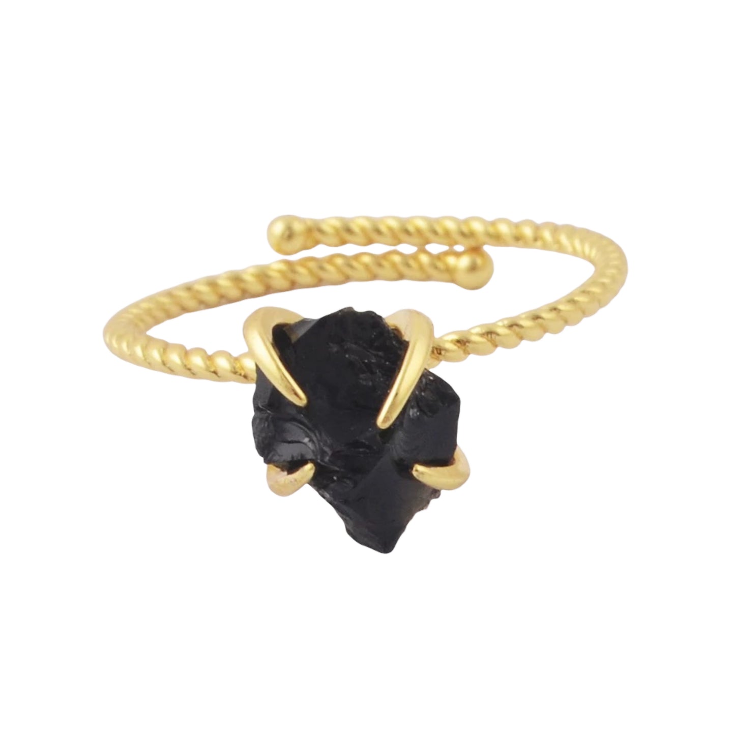 Raw Nugget Claw Ring - Gold