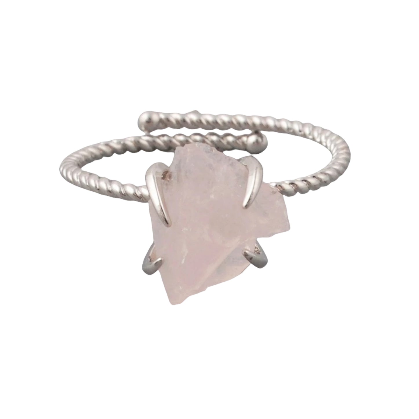 Raw Nugget Claw Ring - Silver
