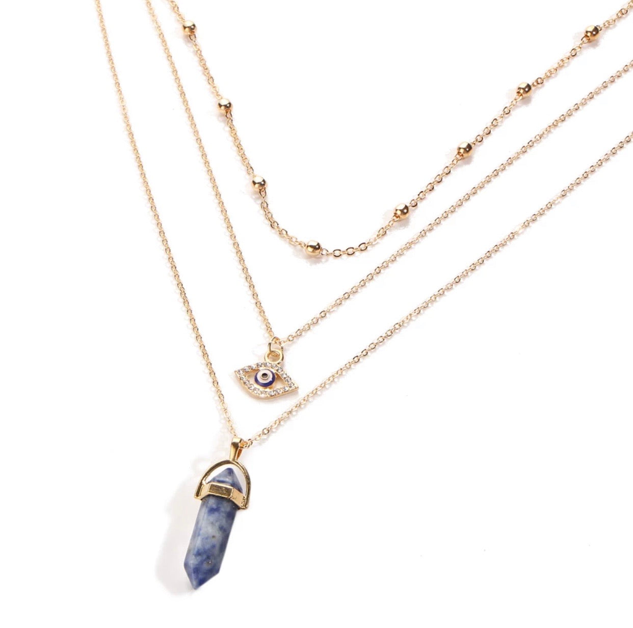 Nazar Triple Strand Necklace - Love & Light Jewels