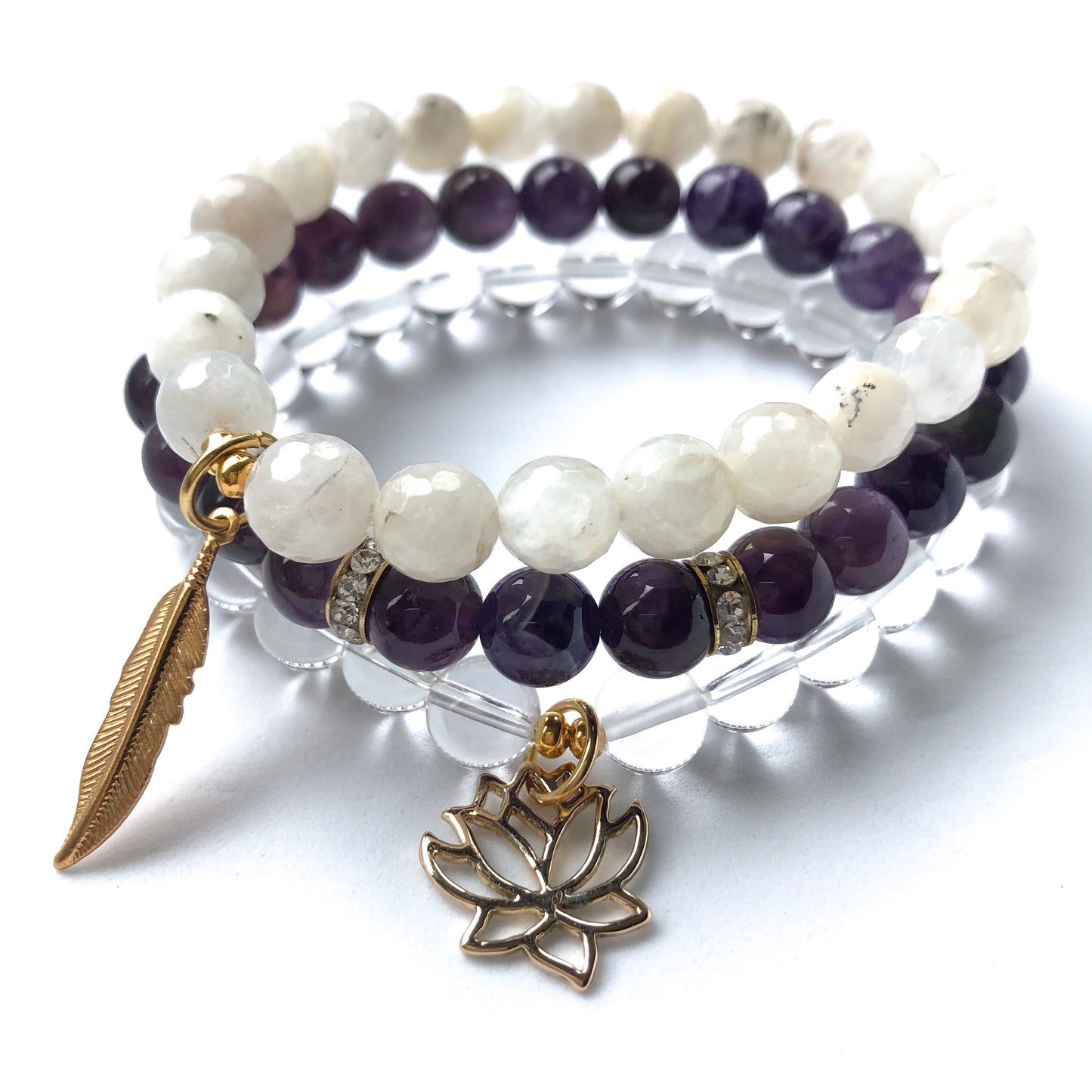 Divine Goddess Crown Chakra Bracelet Stack - Love & Light Jewels