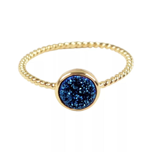 Round Druzy Stacking Ring - Love & Light Jewels