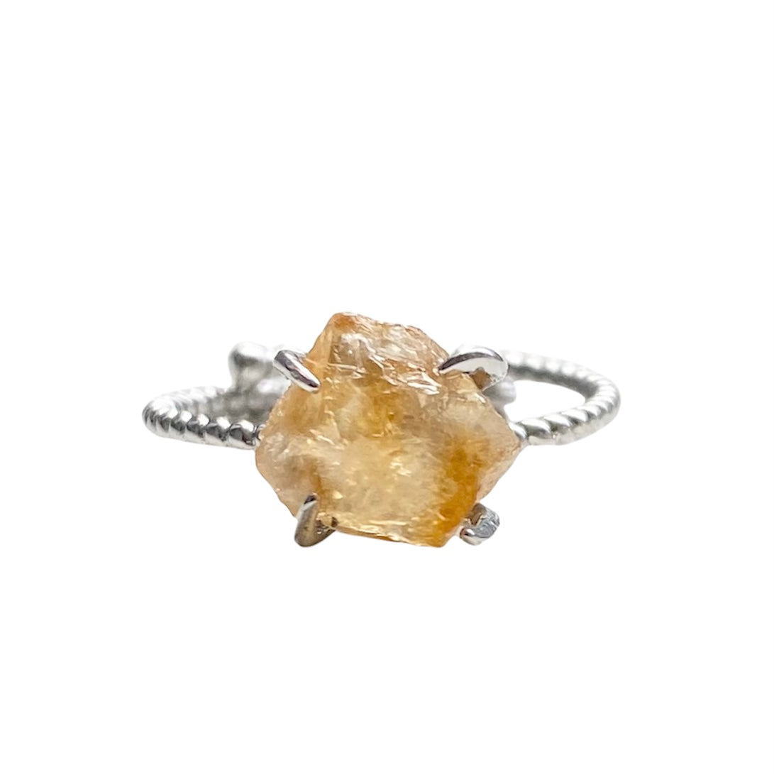 Raw Nugget Claw Ring - Silver