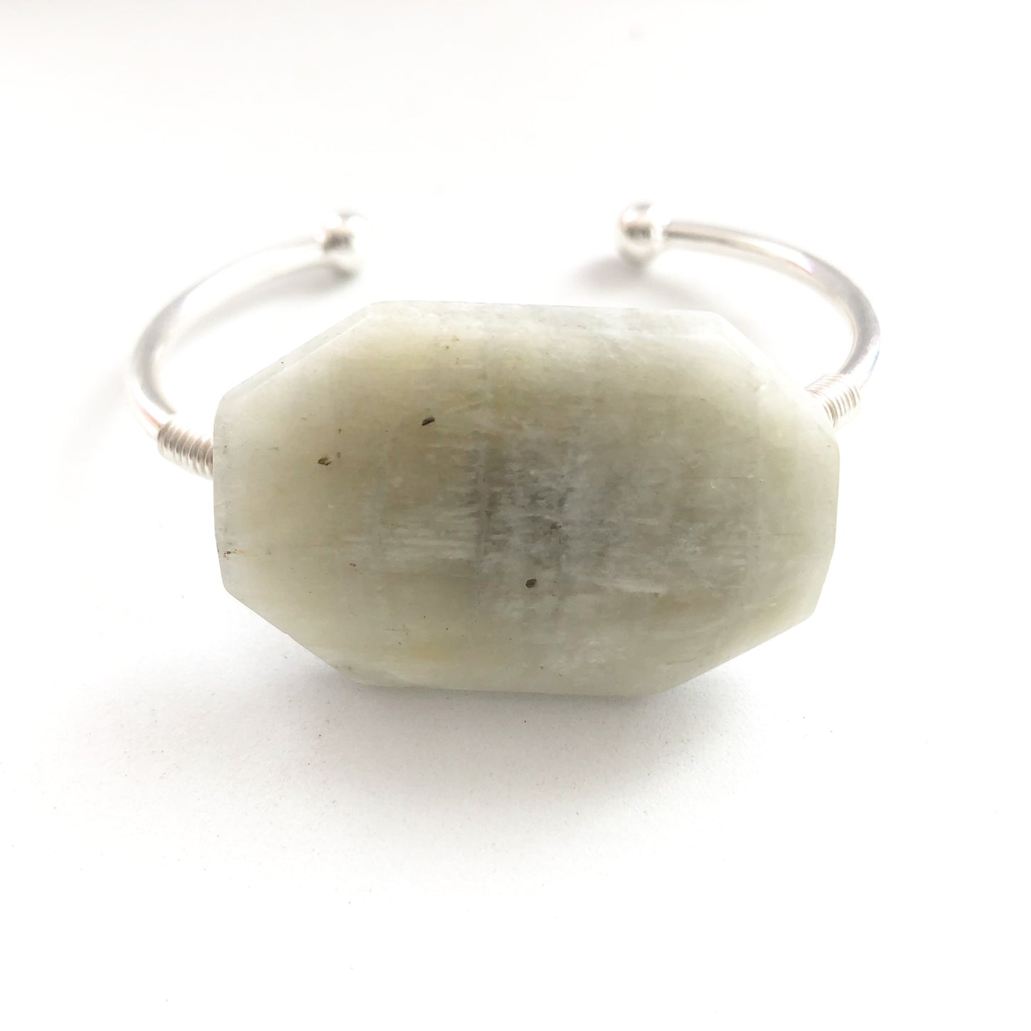 Wire Wrapped Gemstone Hex Bangle - Love & Light Jewels