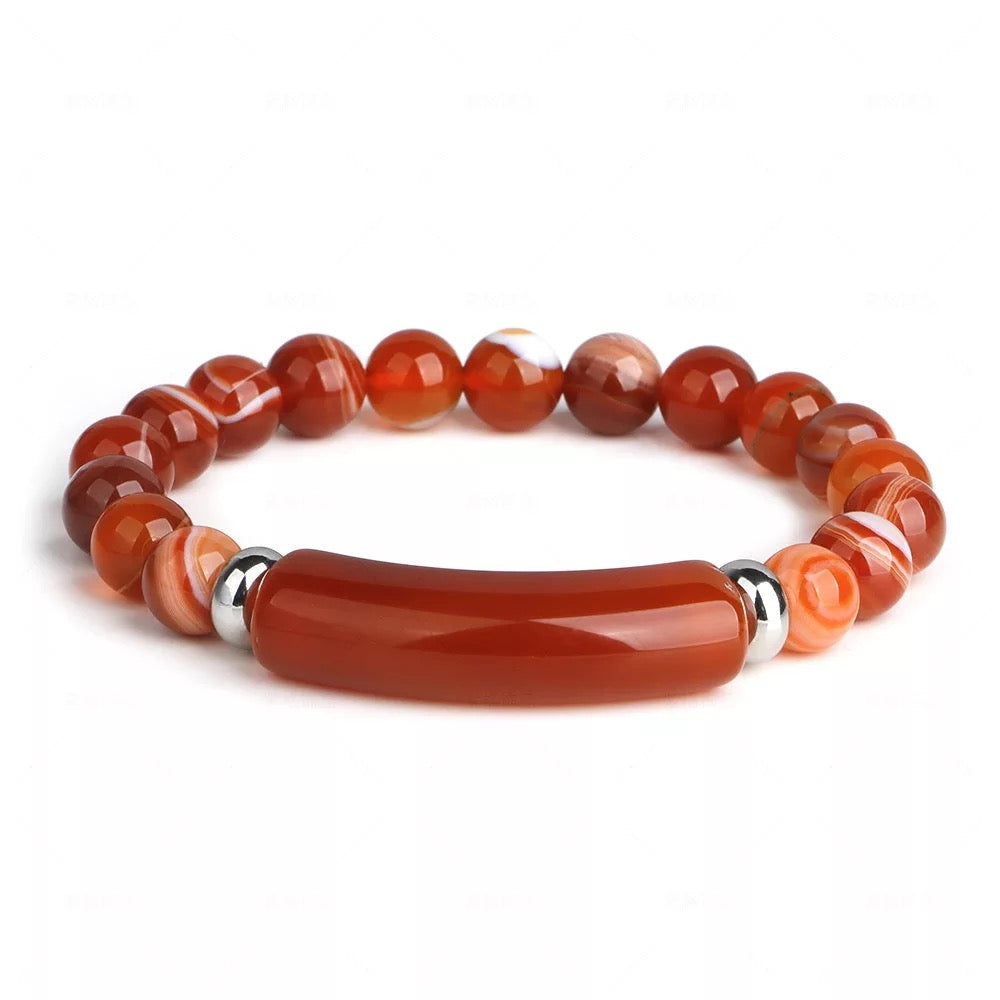 Beaded Gemstone Bar Bracelet
