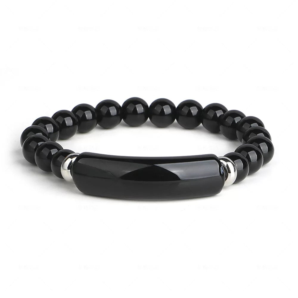 Beaded Gemstone Bar Bracelet
