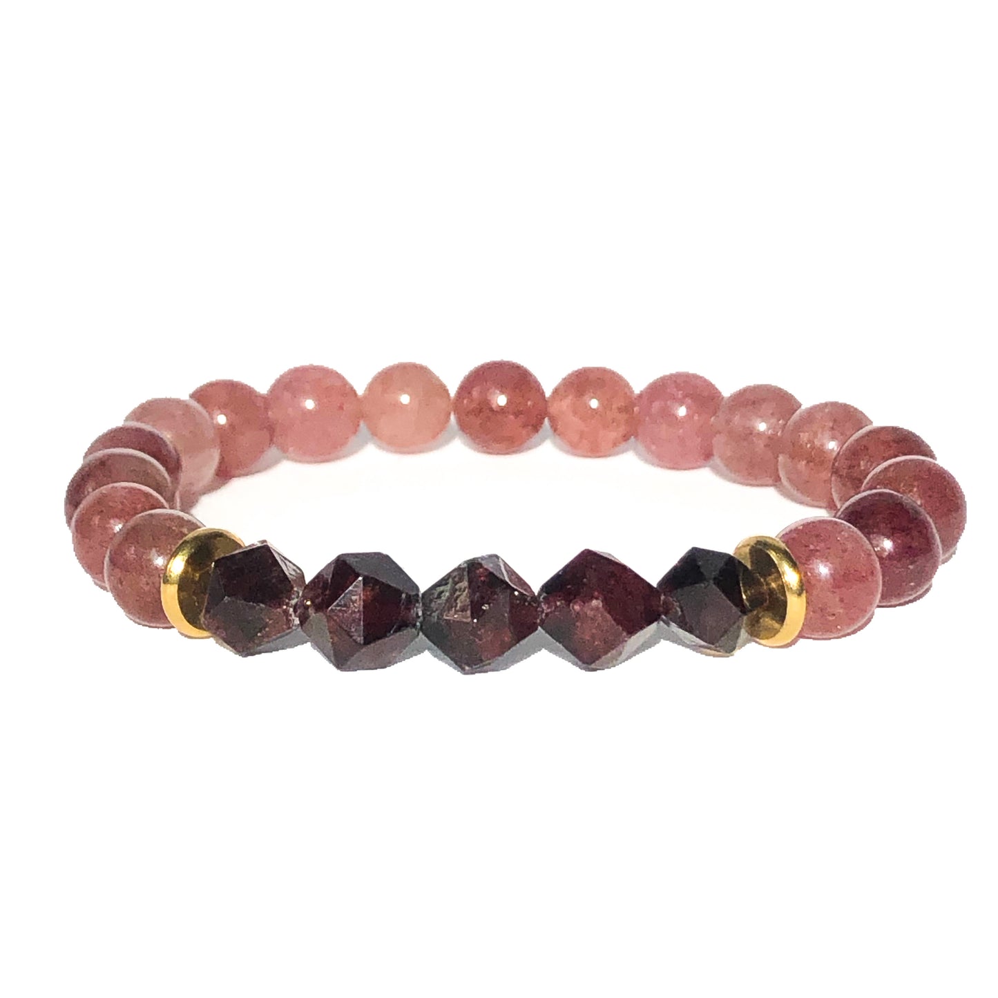 Geo Hex Beaded Bracelet - Garnet - Love & Light Jewels