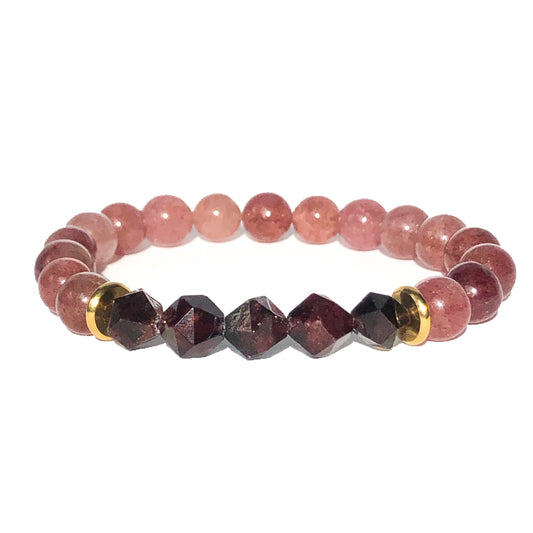 Geo Hex Beaded Bracelet - Garnet - Love & Light Jewels