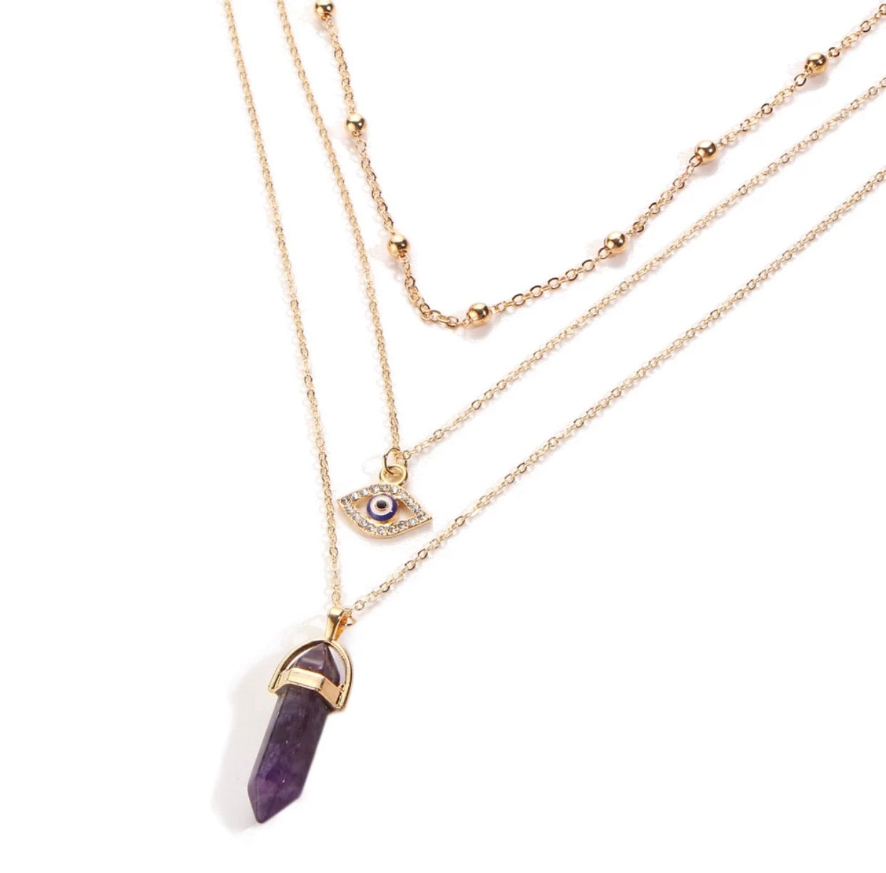 Nazar Triple Strand Necklace - Love & Light Jewels