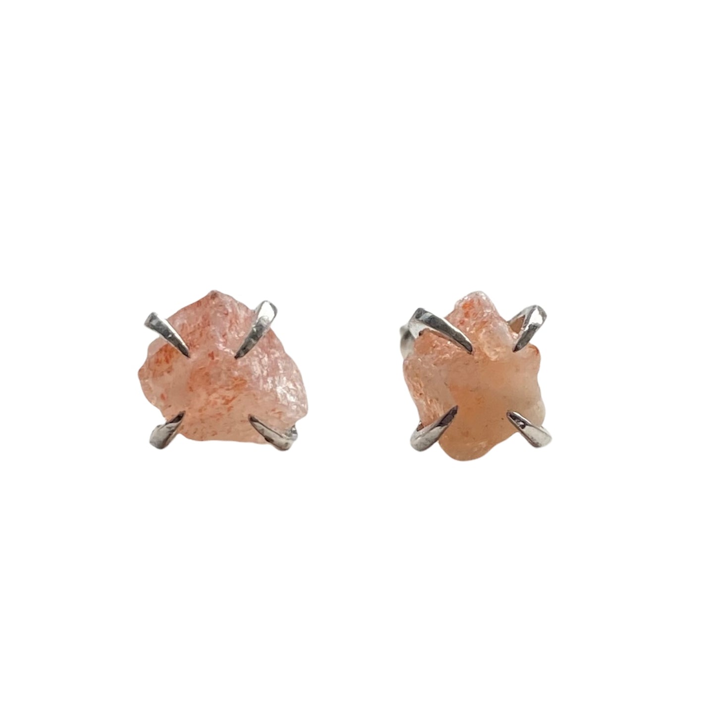Raw Gemstone Claw Studs
