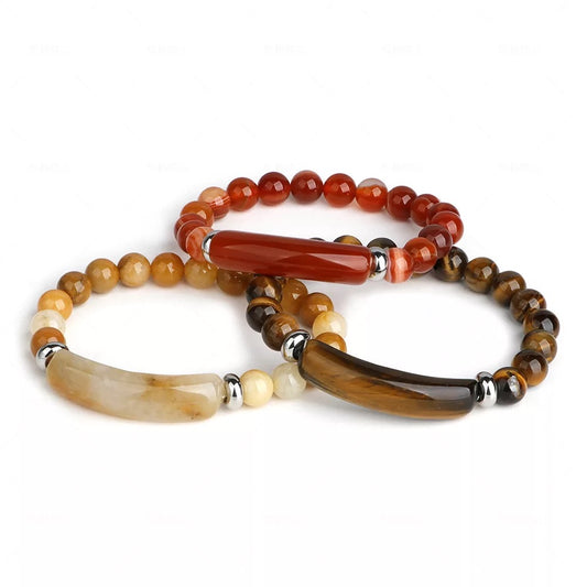 Beaded Gemstone Bar Bracelet