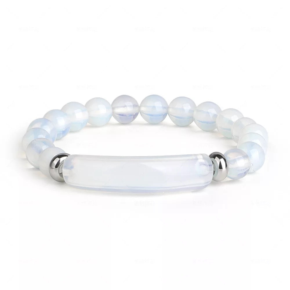 Beaded Gemstone Bar Bracelet