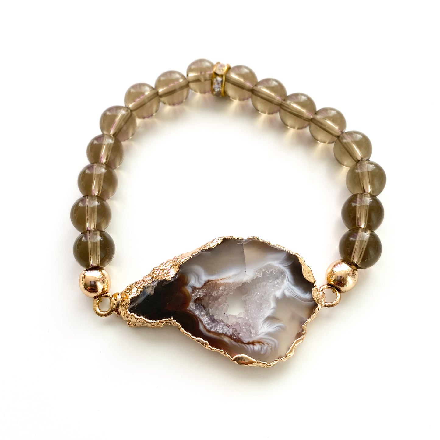 Agate Geode Beaded Bracelet - Love & Light Jewels