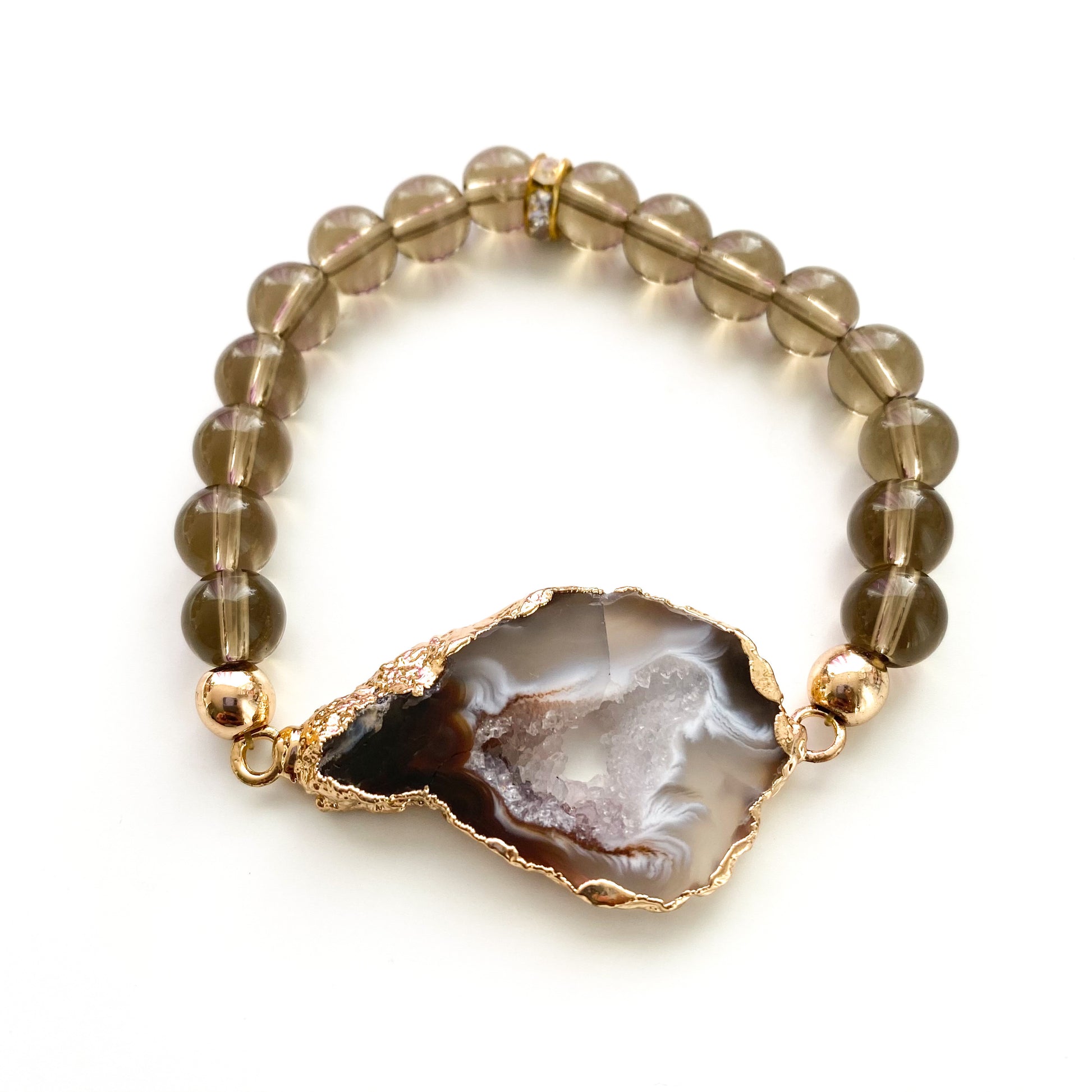 Agate Geode Beaded Bracelet - Love & Light Jewels