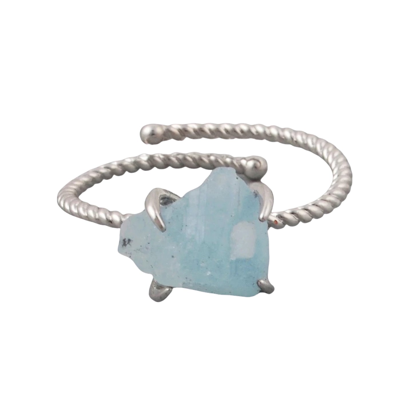 Raw Nugget Claw Ring - Silver