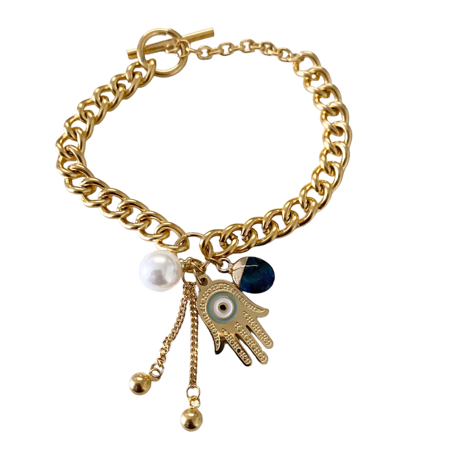 Hamsa Charm Adjustable Link Bracelet