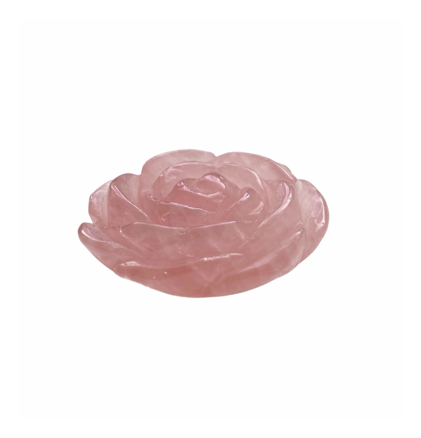 Hand Carved Rose Quartz Rose