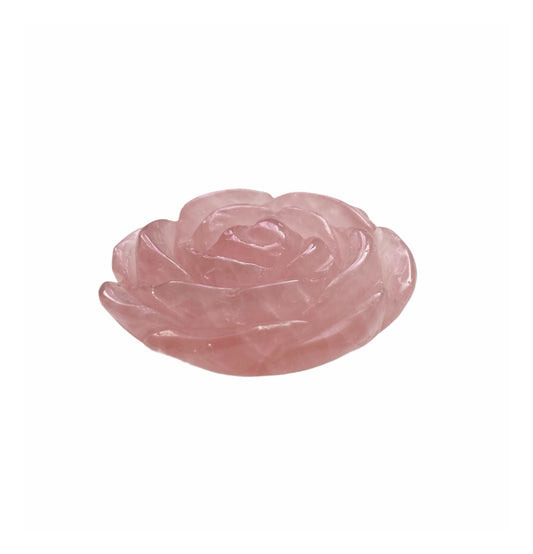 Hand Carved Rose Quartz Rose