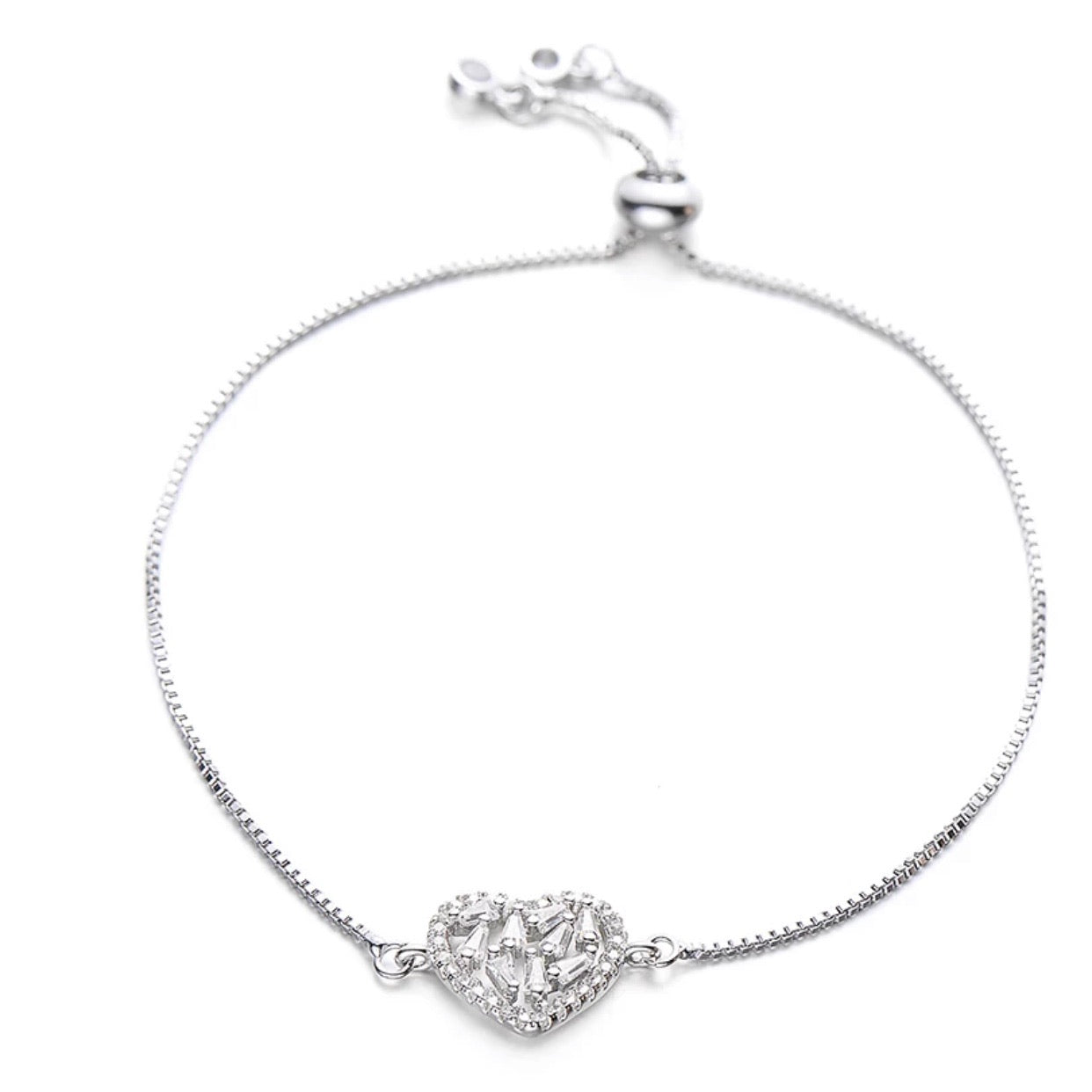 Crystal Heart Adjustable Bracelet - Love & Light Jewels