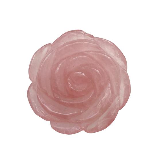 Hand Carved Rose Quartz Rose