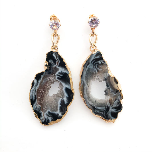 Agate Slice Cocktail Earrings - Love & Light Jewels