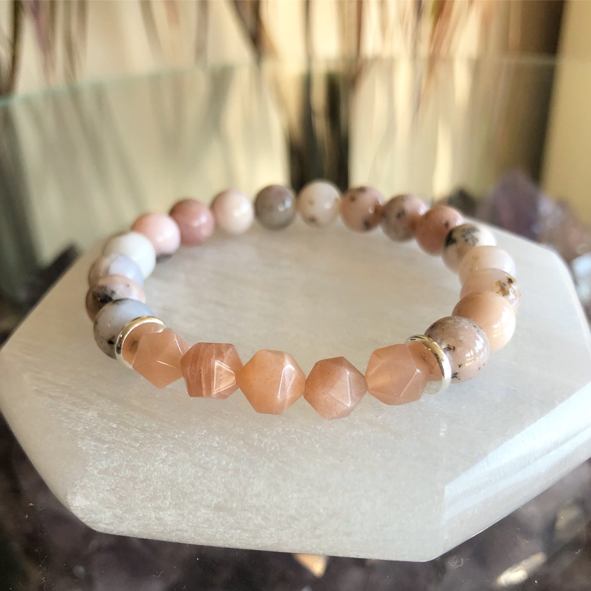 Geo Hex Beaded Bracelet - Sunstone - Love & Light Jewels