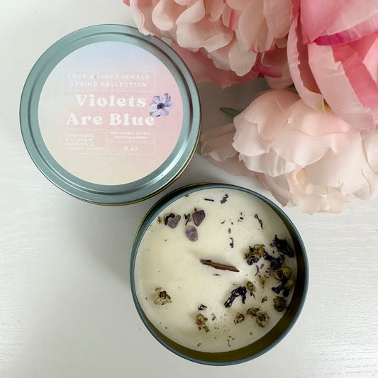 Violets Are Blue Tin Candle