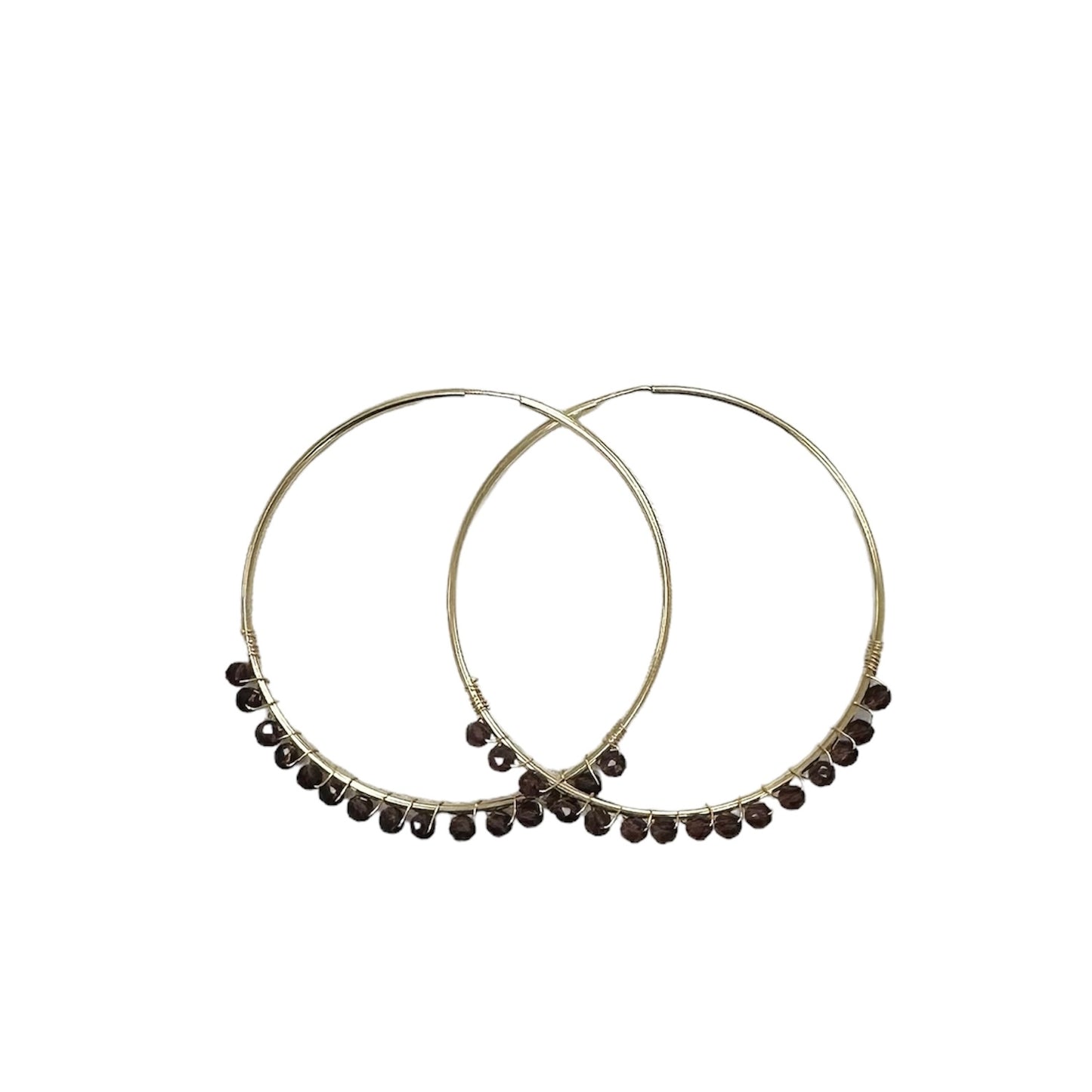 14K Gold Filled Gemstone Infinity Hoop Earrings