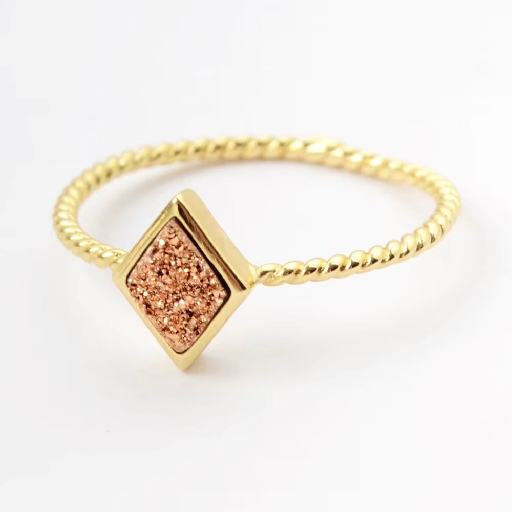 Druzy Stacking Ring - Diamond