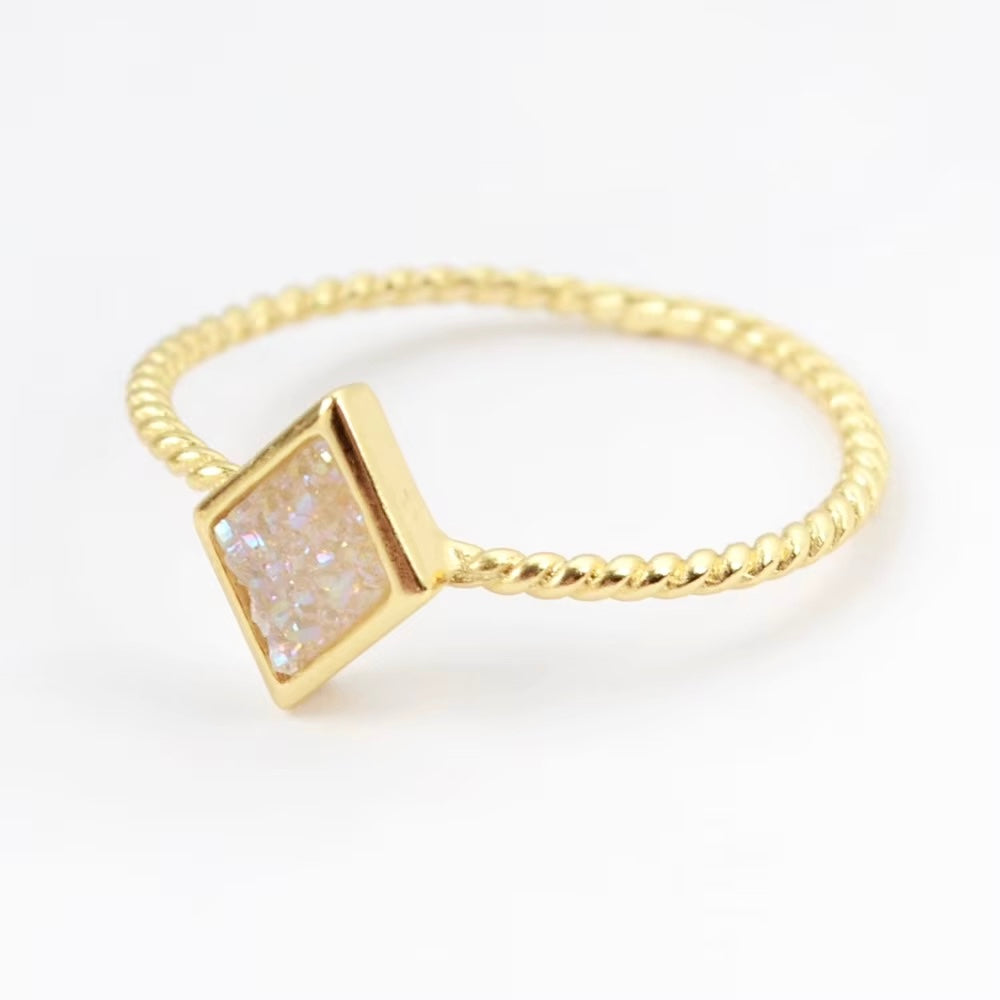 Druzy Stacking Ring - Diamond