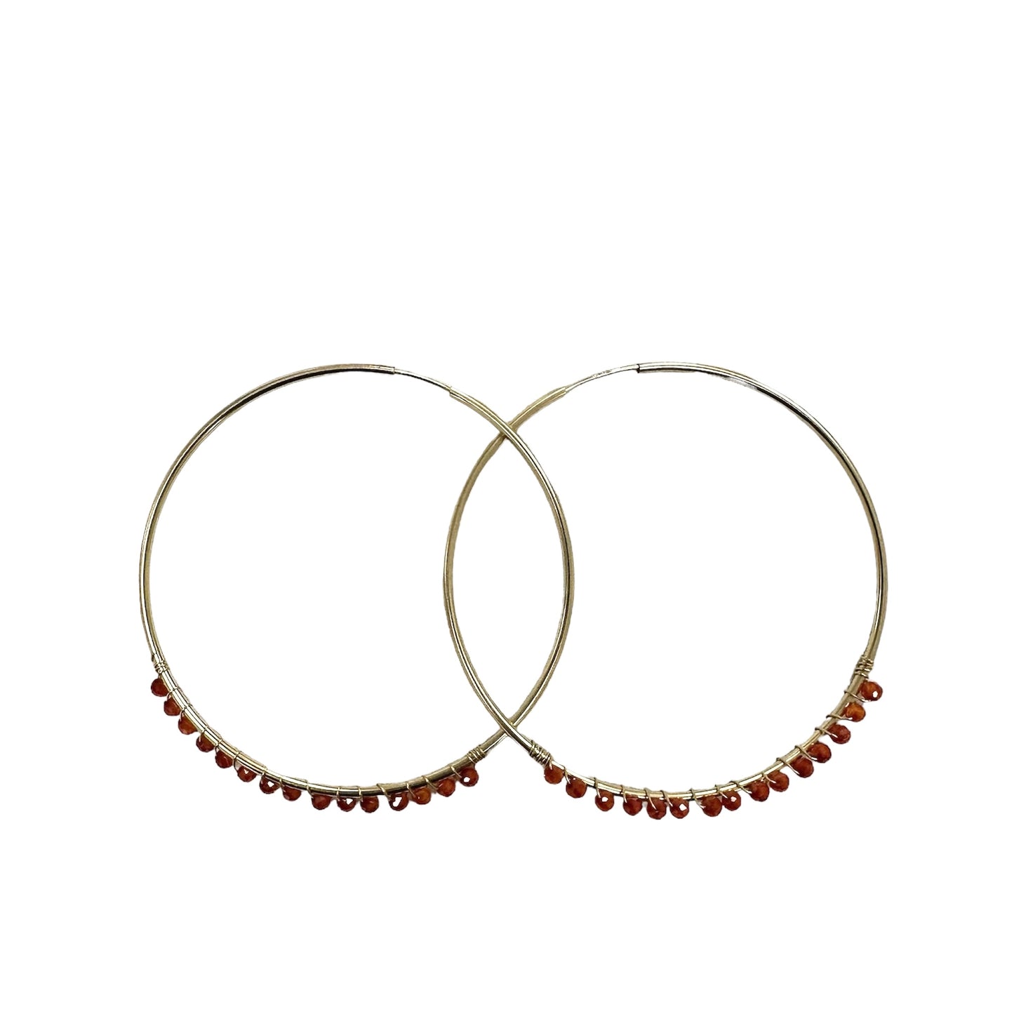 14K Gold Filled Gemstone Infinity Hoop Earrings