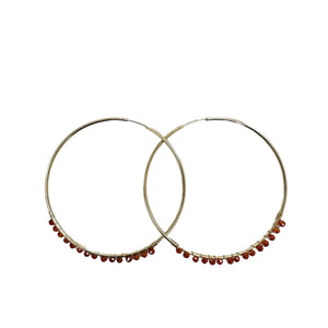 14K Gold Filled Gemstone Infinity Hoop Earrings